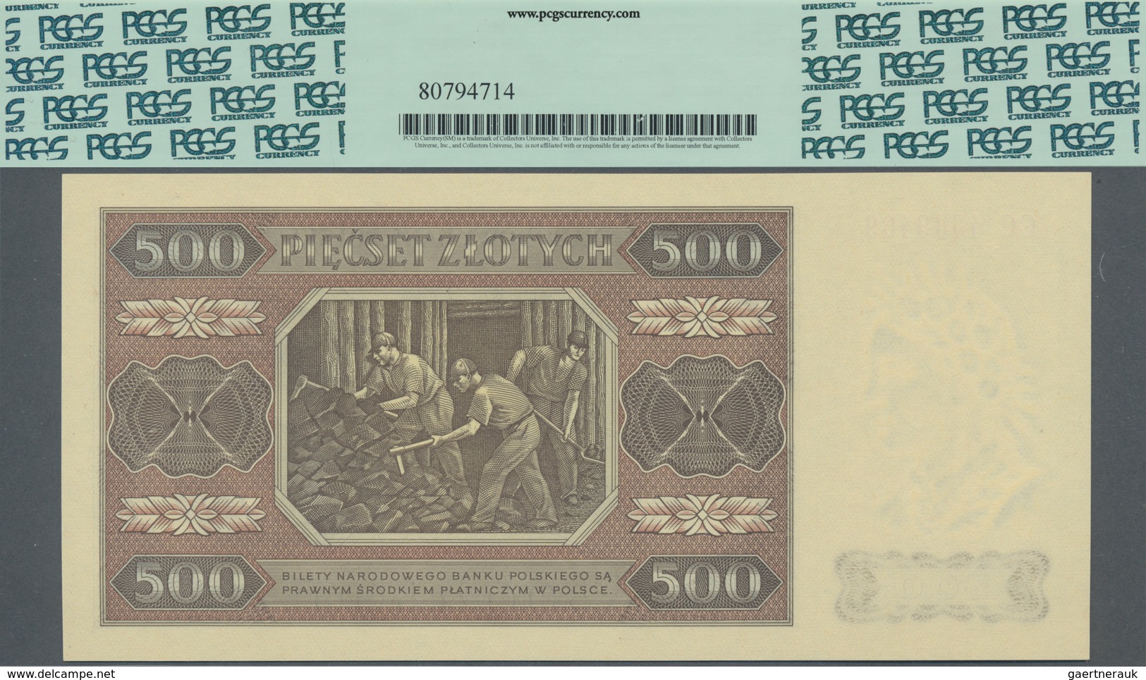 Poland / Polen: 500 Zlotych 1948 SPECIMEN, P.140s With Red Overprint "Wzor" And Regular Serial Numbe - Polen