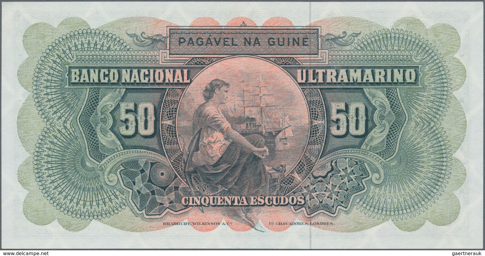 Portuguese Guinea  / Portugiesisch Guinea: Banco Nacional Ultramarino 50 Escudos 1964, P.40a In Perf - Guinea