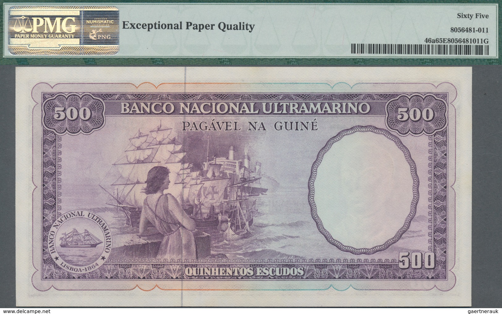 Portuguese Guinea  / Portugiesisch Guinea: Banco Nacional Ultramarino 500 Escudos 1971, P.46a, PMG G - Guinea