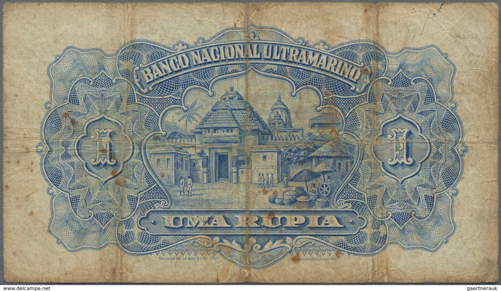 Portuguese India / Portugiesisch Indien: Banco Nacional Ultramarino – Nova Goa 1 Rupia 1924 With Ove - Indien