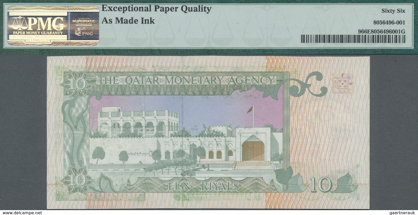 Qatar: Monetary Agency Of Qatar 10 Riyals ND(1980), P.9, PMG Graded 66 Gem Uncirculated EPQ. - Qatar