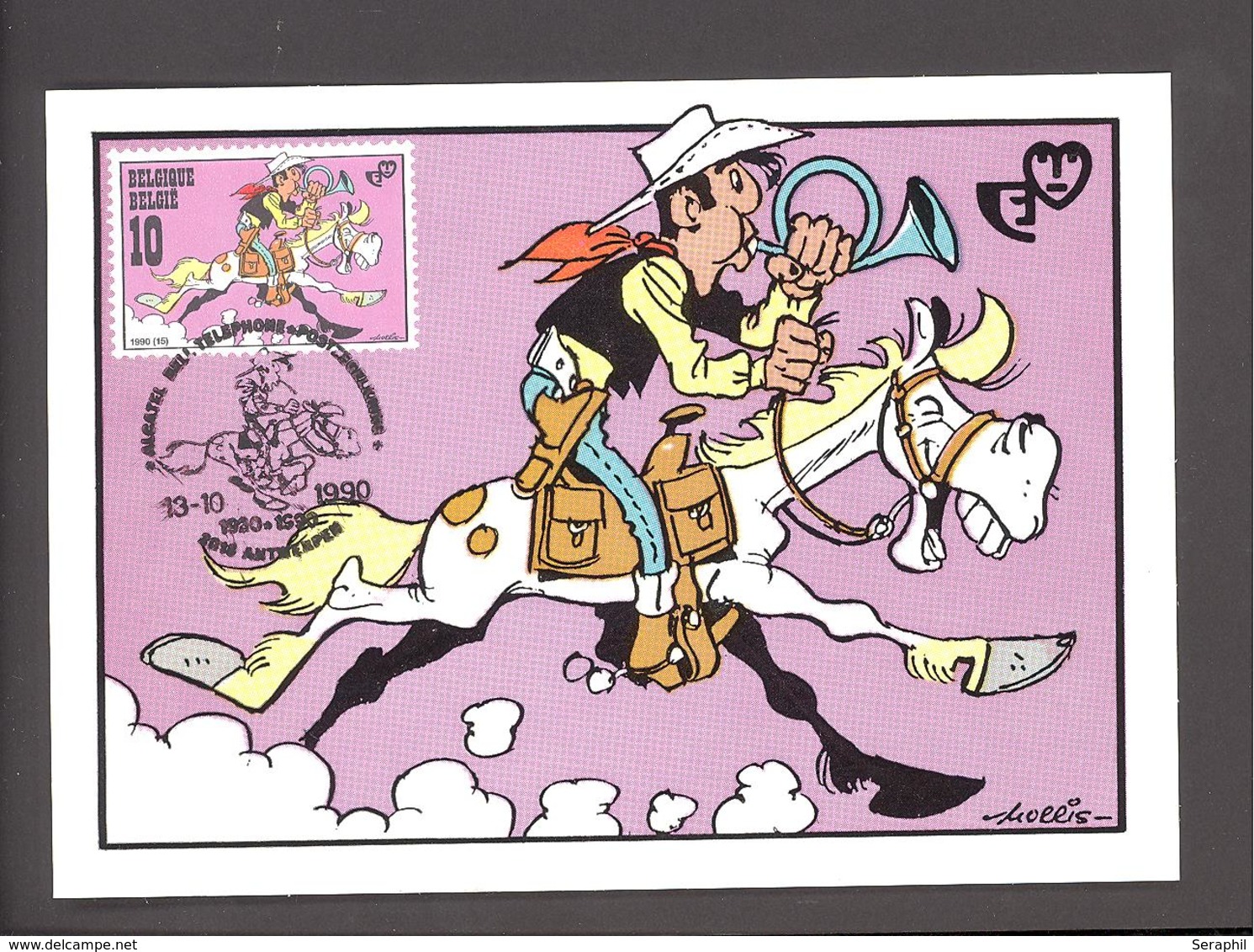 Carte Maximum - Lucky Luke & Jolly Jumper - Timbre N° 2390 - 1990 - 1981-1990