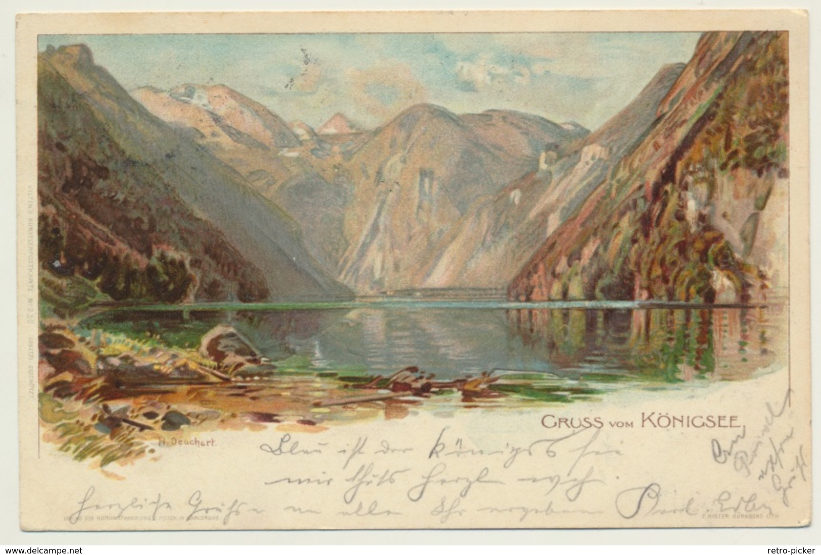 AK  Gruss Vom Königssee Königsee Stempel Gablitz 1901 - Berchtesgaden