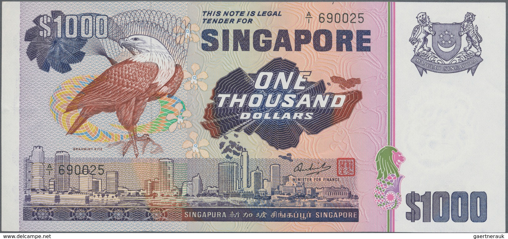 Singapore / Singapur: Board Of Commissioners Of Currency 1000 Dollars ND(1978), P.16, Highly Rare An - Singapore