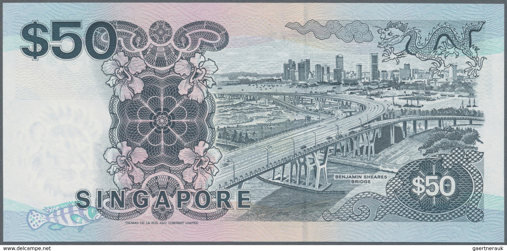 Singapore / Singapur: Board Of Commissioners Of Currency Pair With 50 Dollars ND(1987) P.22a (XF) An - Singapore