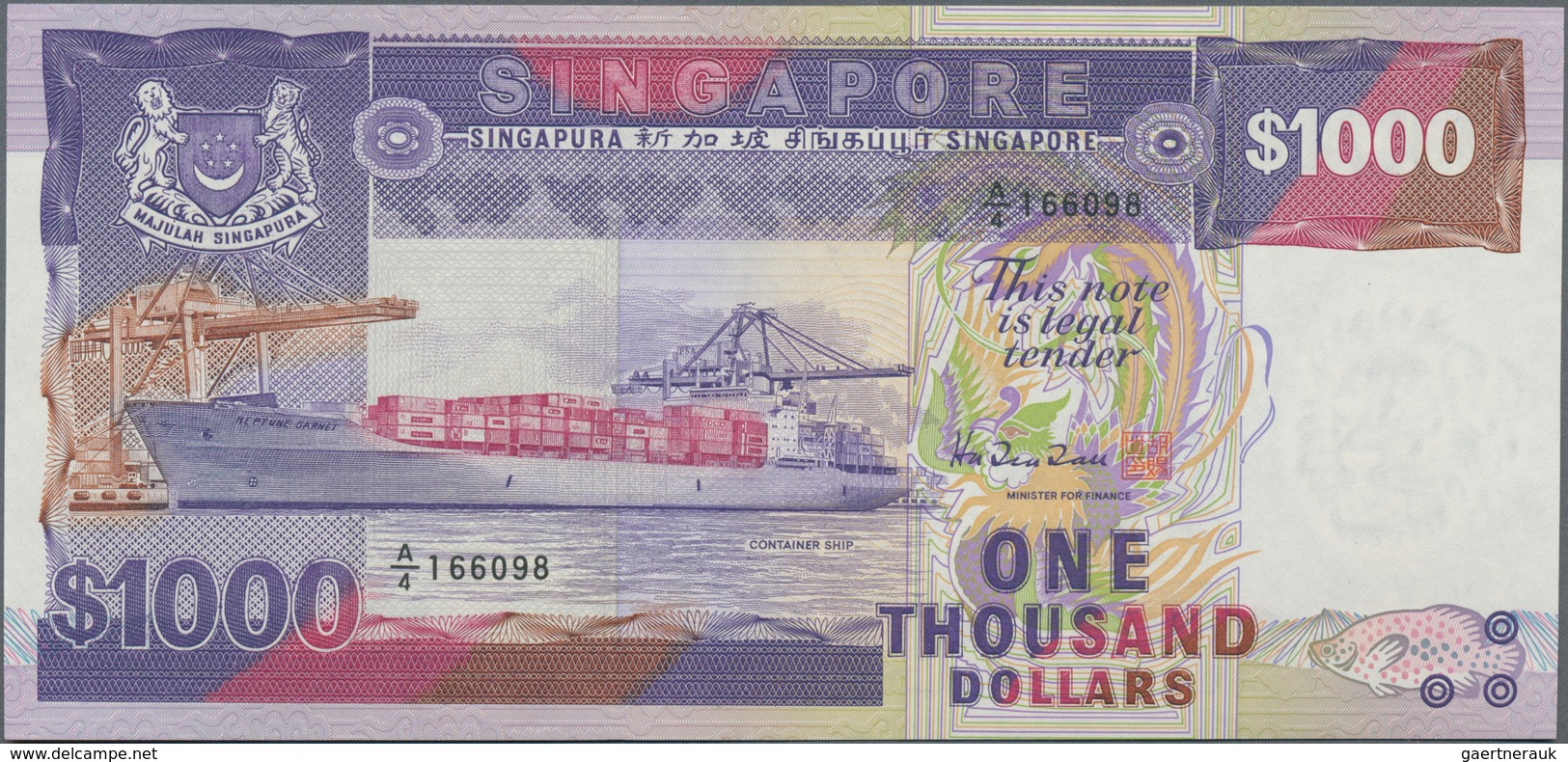 Singapore / Singapur: Board Of Commissioners Of Currency Pair With 100 Dollars ND(1985) With Solid S - Singapour