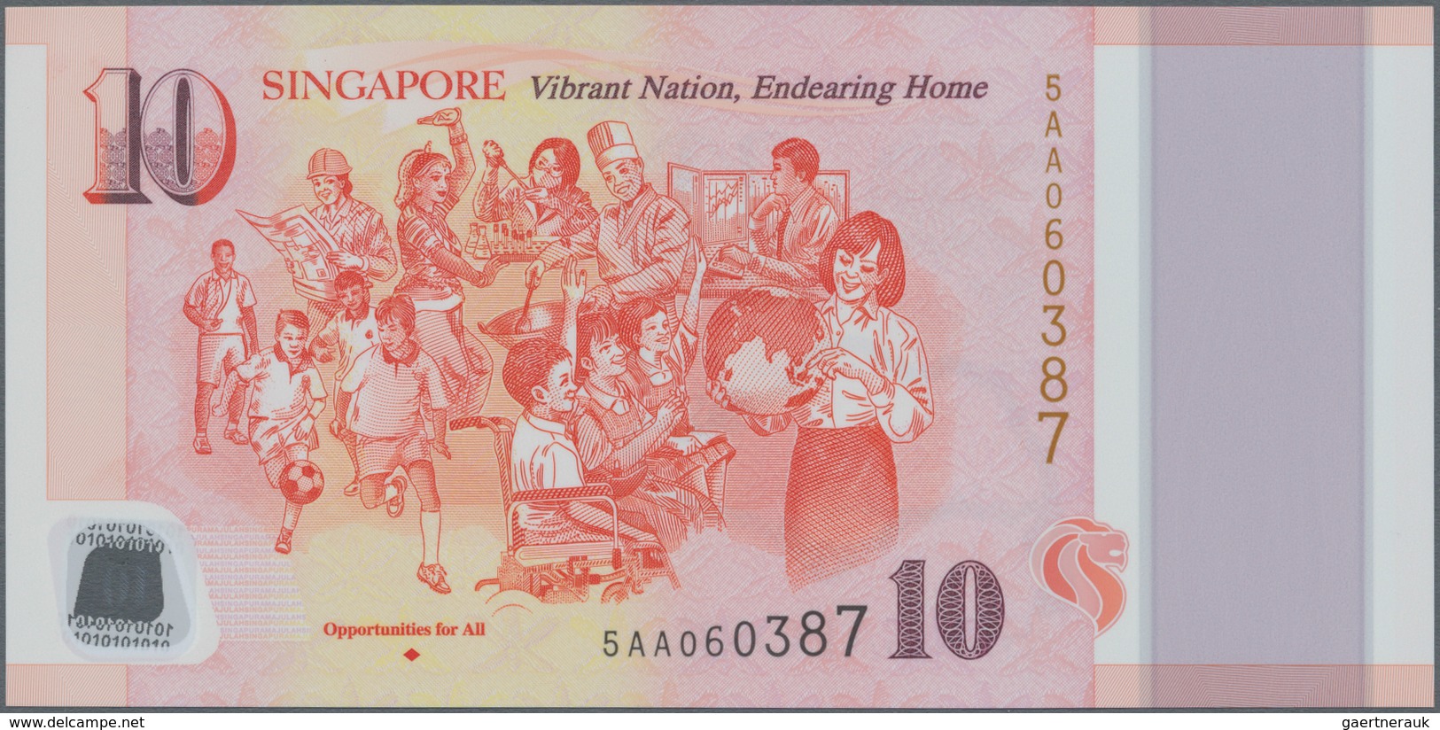 Singapore / Singapur: Monetary Authority of Singapore set with 6 banknotes of the 2015 series commem