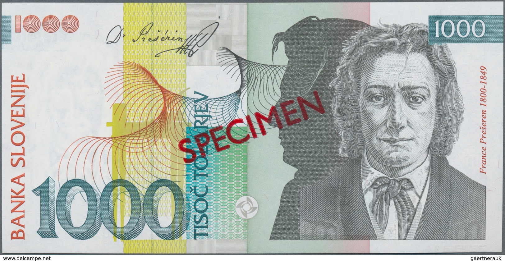 Slovenia / Slovenien: Banka Slovenije set with 6 banknotes with 200, 500, 2x 1000, 5000 and 10.000 T