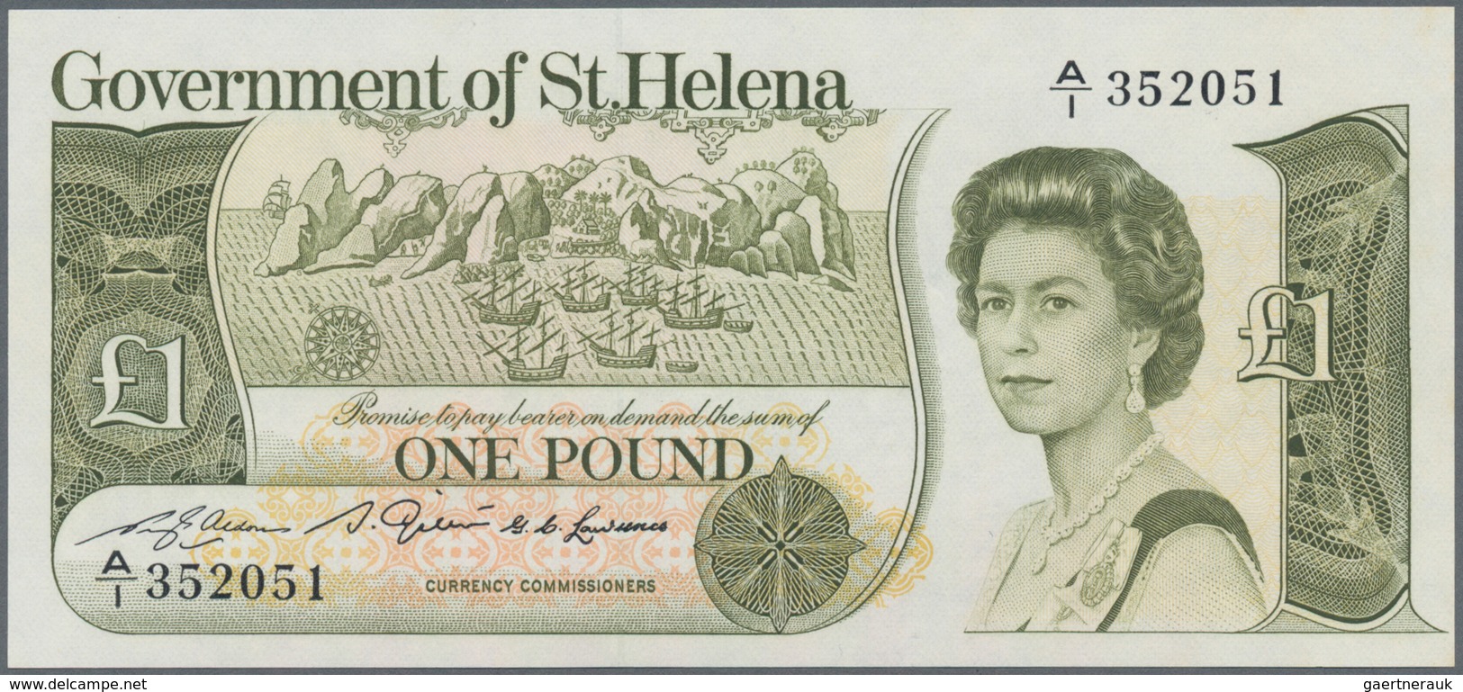 St. Helena: Nice Set With 5 Banknotes Including 2x 1 Pound ND(1981) P.9 With Running Serial Numbers - St. Helena
