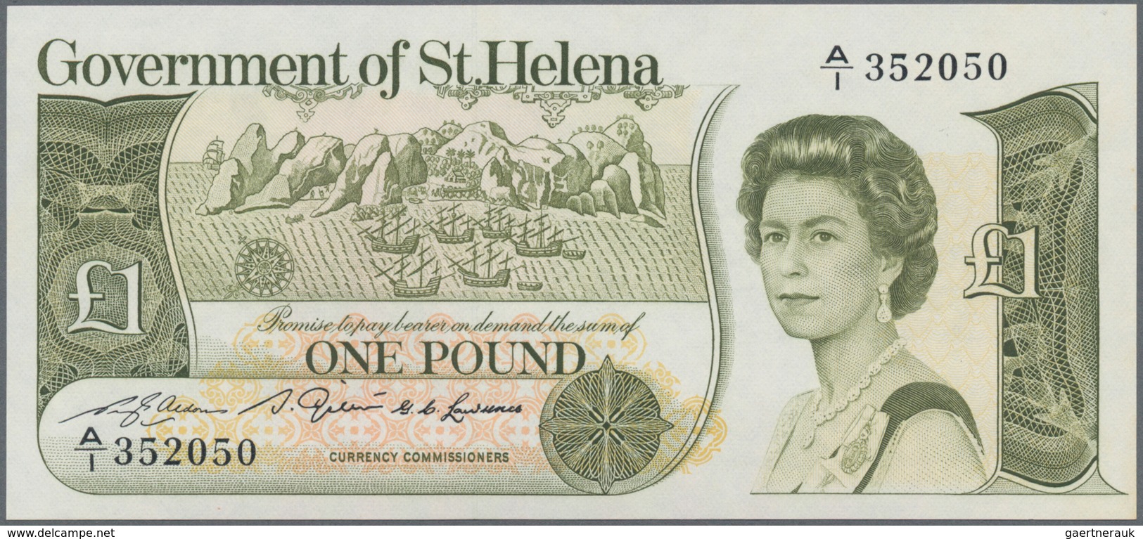 St. Helena: Nice Set With 5 Banknotes Including 2x 1 Pound ND(1981) P.9 With Running Serial Numbers - Sainte-Hélène