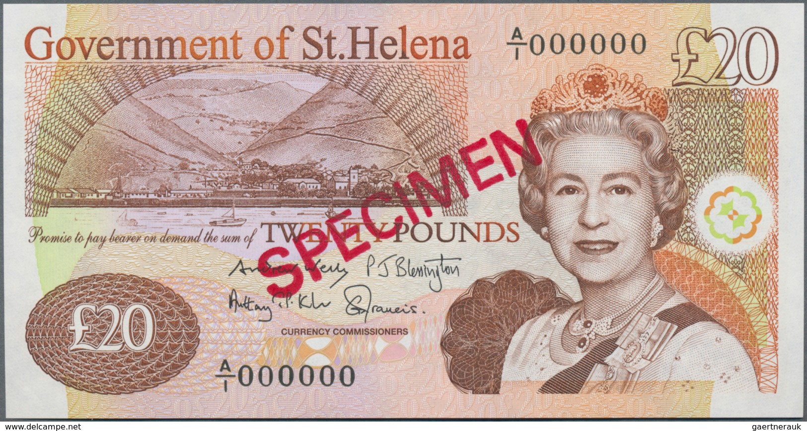 St. Helena: Government Of St. Helena 10 And 20 Pounds 2012 SPECIMEN, P.12bs, 13bs, Both With Red Ove - St. Helena