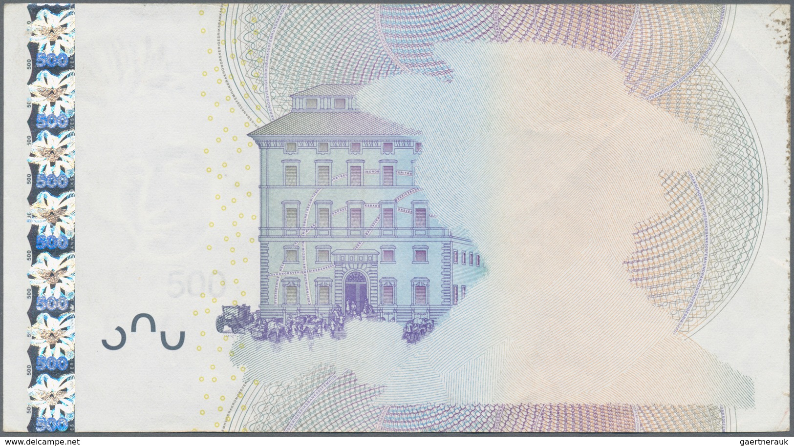 Sweden / Schweden: 500 Kronor 2001-2006, P.66, Unfinished Print On Front With Missing Portrait Of Ca - Suède