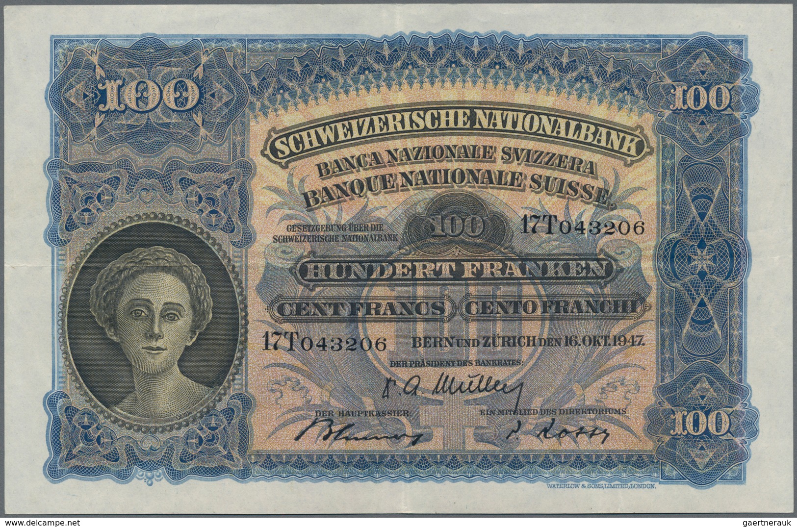 Switzerland / Schweiz: Schweizerische Nationalbank Lot With 4 Banknotes 100 Franken 1947 With Signat - Suisse