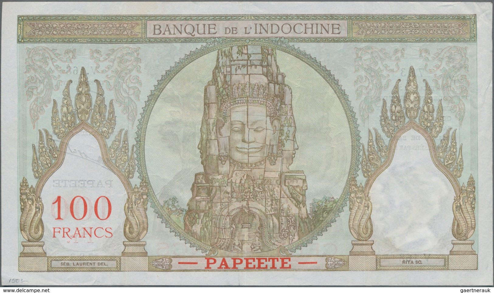 Tahiti: Banque De L'Indochine – Papeete Pair With 100 Francs ND(1939-65) With Signature Titles: "Pré - Autres - Océanie