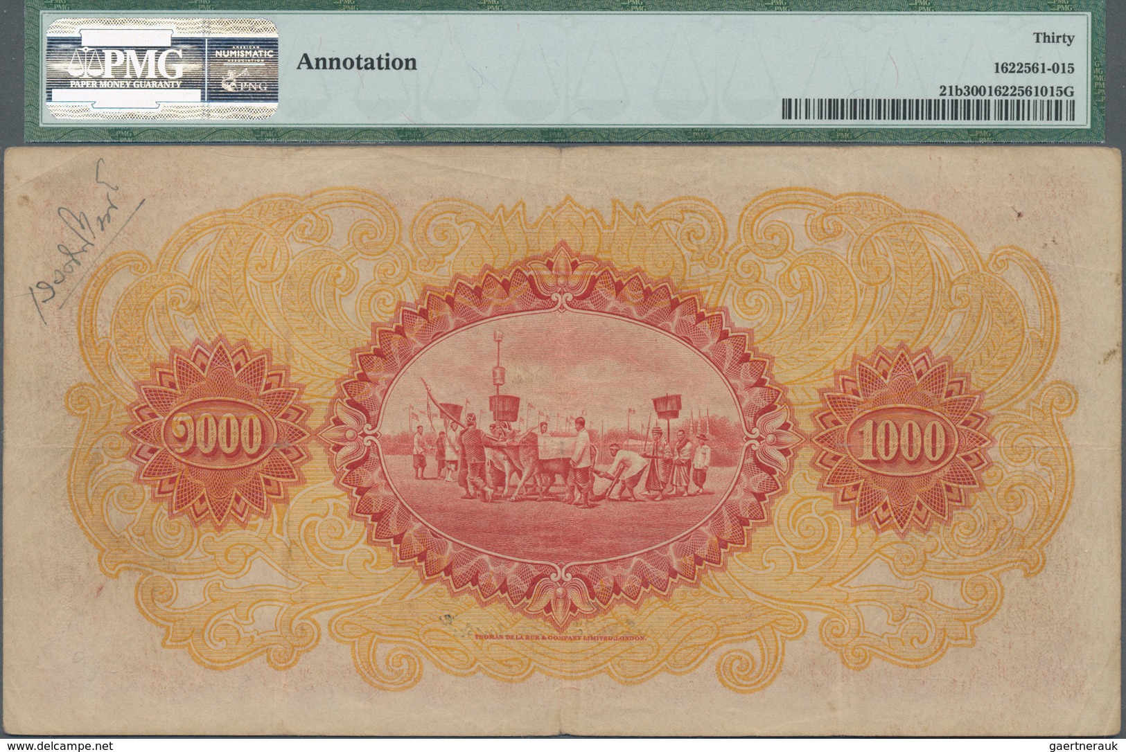 Thailand: Government Of Siam 1000 Baht October 1st 1930, P.21b, Very Rare And Highest Denomination O - Thaïlande