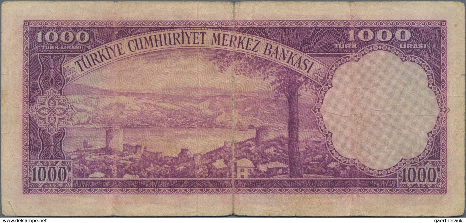 Turkey / Türkei: 1000 Türk Lirasi L. 1930 (1951-1961) "Atatürk" - 5th Issue, P.172, Larger Border Te - Turkey