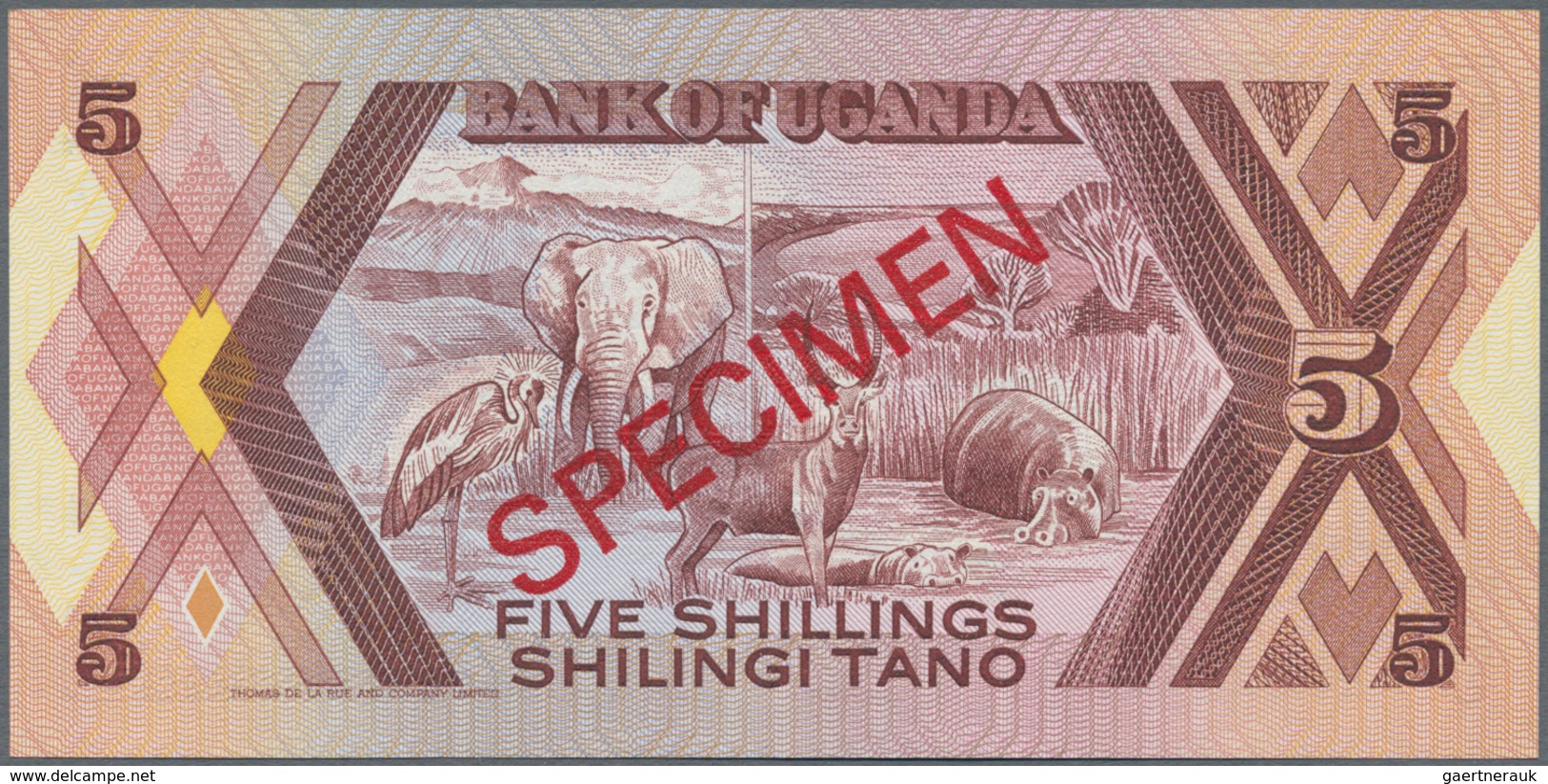 Uganda: Bank Of Uganda Set With 8 Banknotes 5, 10, 20, 50, 100, 200, 500 And 1000 Shillings 1987/199 - Ouganda