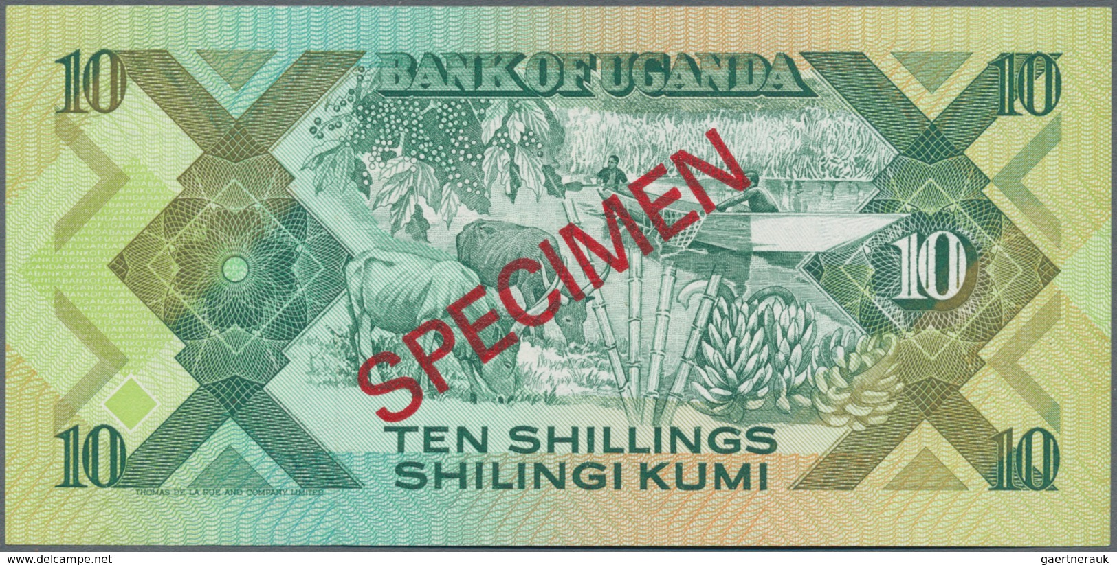 Uganda: Bank of Uganda set with 8 banknotes 5, 10, 20, 50, 100, 200, 500 and 1000 Shillings 1987/199