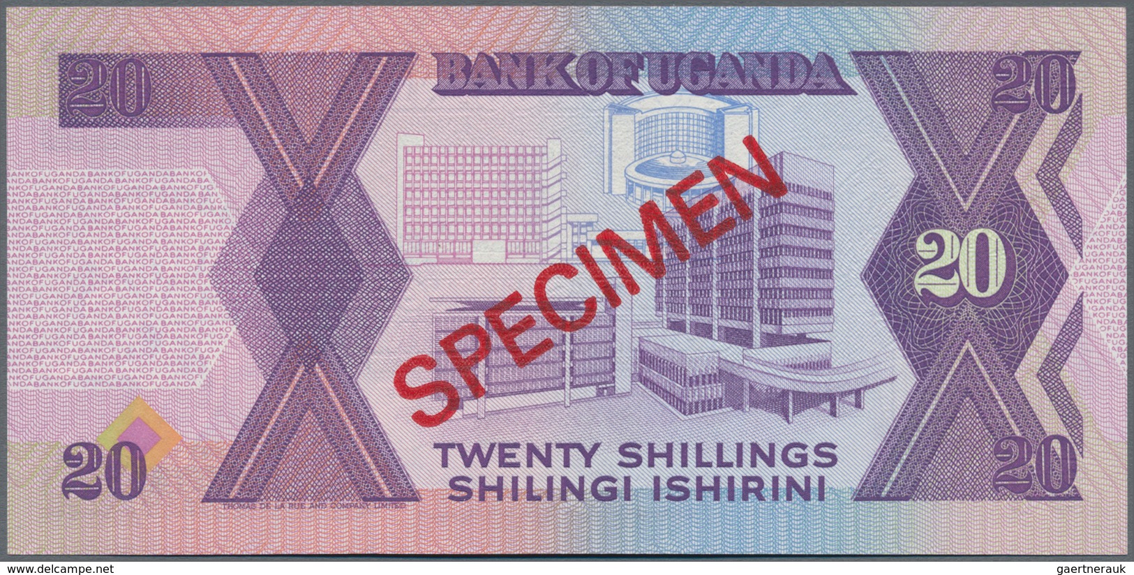 Uganda: Bank of Uganda set with 8 banknotes 5, 10, 20, 50, 100, 200, 500 and 1000 Shillings 1987/199