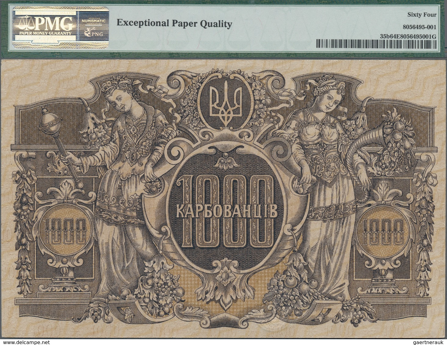 Ukraina / Ukraine: Set With 3 Banknotes Comprising 100 And 1000 Hryven 1918 P.22a, 24, Both PMG Grad - Ukraine