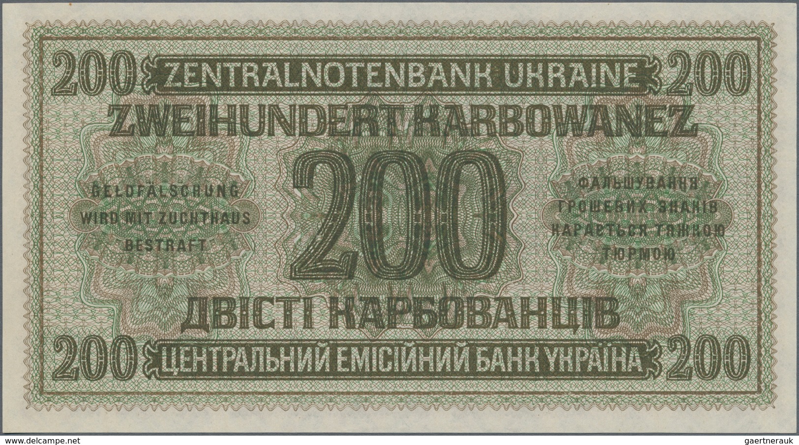 Ukraina / Ukraine: German Occupation WW II, Zentralnotenbank Ukraine 1942 Set With 3 Banknotes 10, 1 - Ukraine