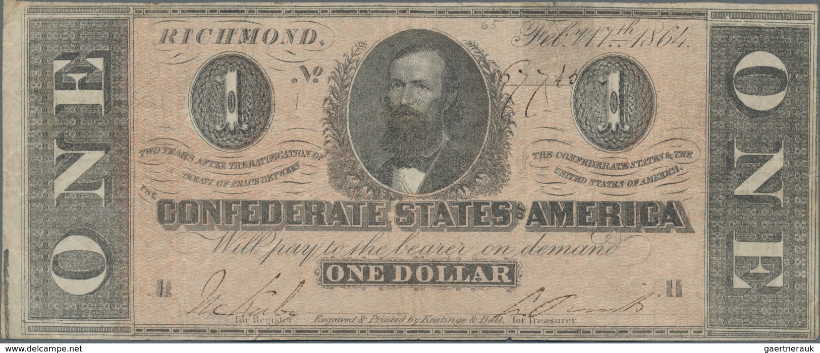 United States of America - Confederate States: Interesting lot with 9 Confederate Banknotes and Loan