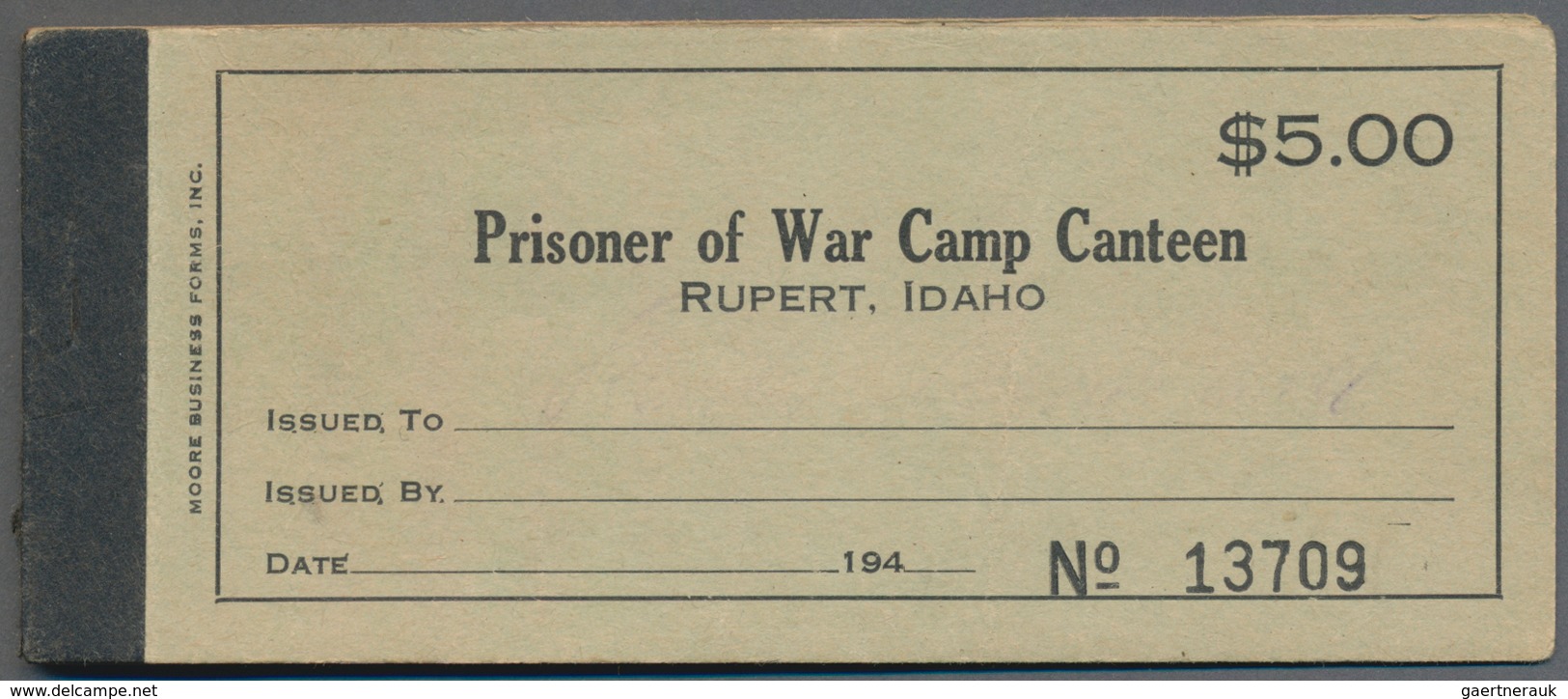United States of America: POW Camp Canteen Rupert. Idaho set with 3 vouchers 1, 10 and 25 Cents ND(1