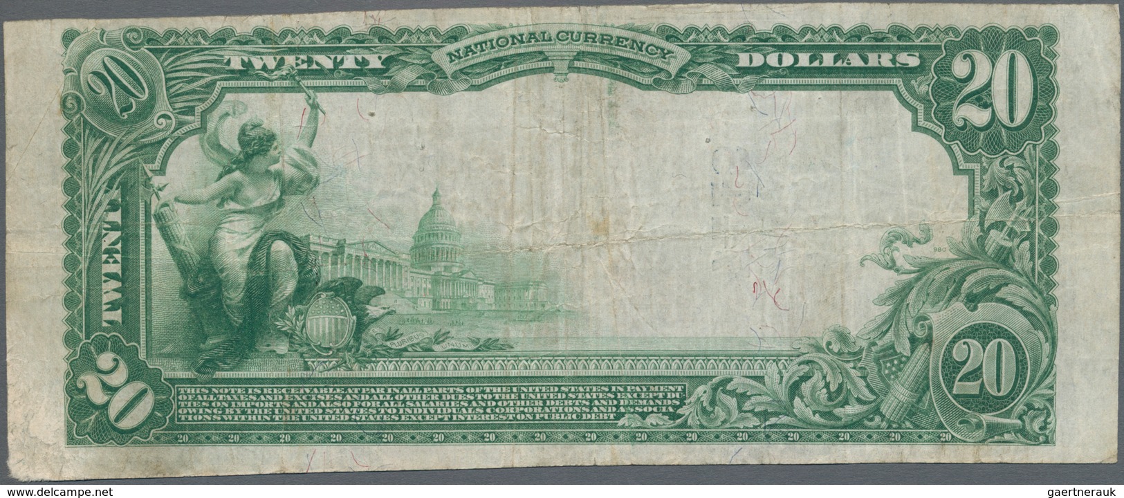 United States Of America: The Commercial National Bank Of Washington 20 Dollars 1904 With Upper Sign - Sonstige & Ohne Zuordnung