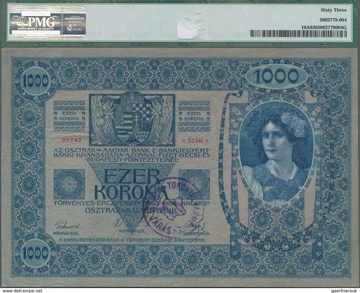 Yugoslavia / Jugoslavien: Kingdom Of Serbs, Croats And Slovenes 1000 Kruna 1902 (1919) With Adhesive - Yugoslavia