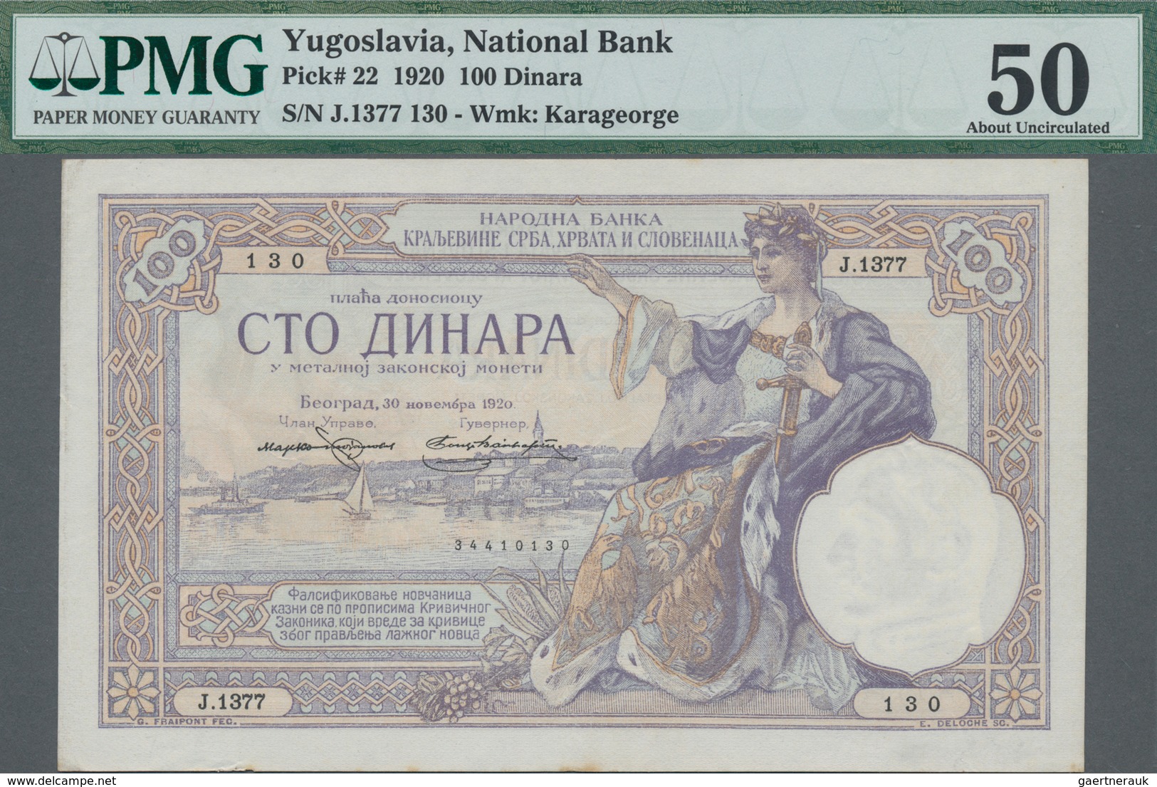Yugoslavia / Jugoslavien: Kingdom Of Serbs, Croats And Slovenes 100 Dinara 1920, P.22, Excellent Con - Yugoslavia