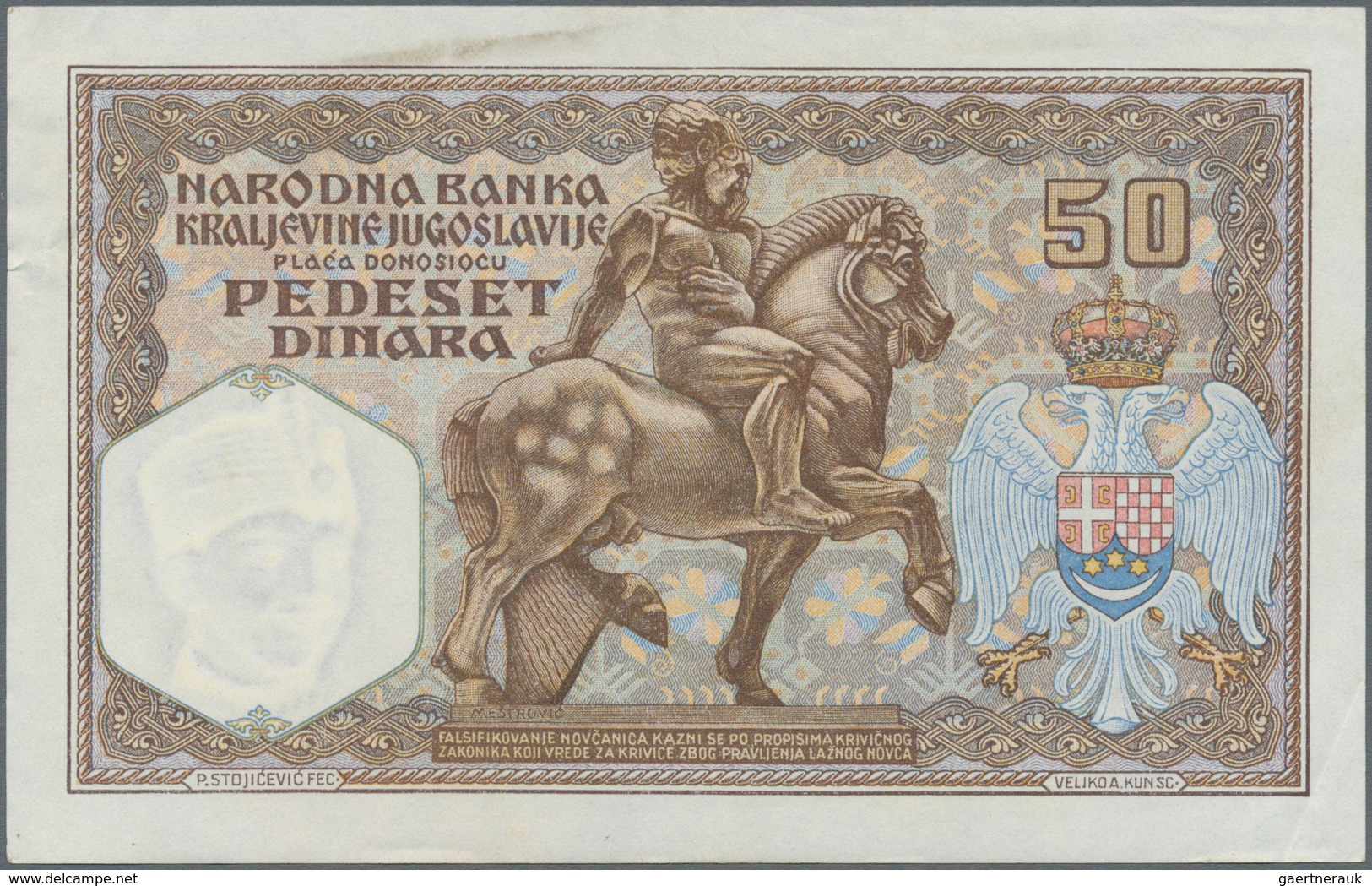Yugoslavia / Jugoslavien: Kingdom Of Yugoslavia Set With 5 Banknotes Comprising 100 Dinara 1929 With - Jugoslawien