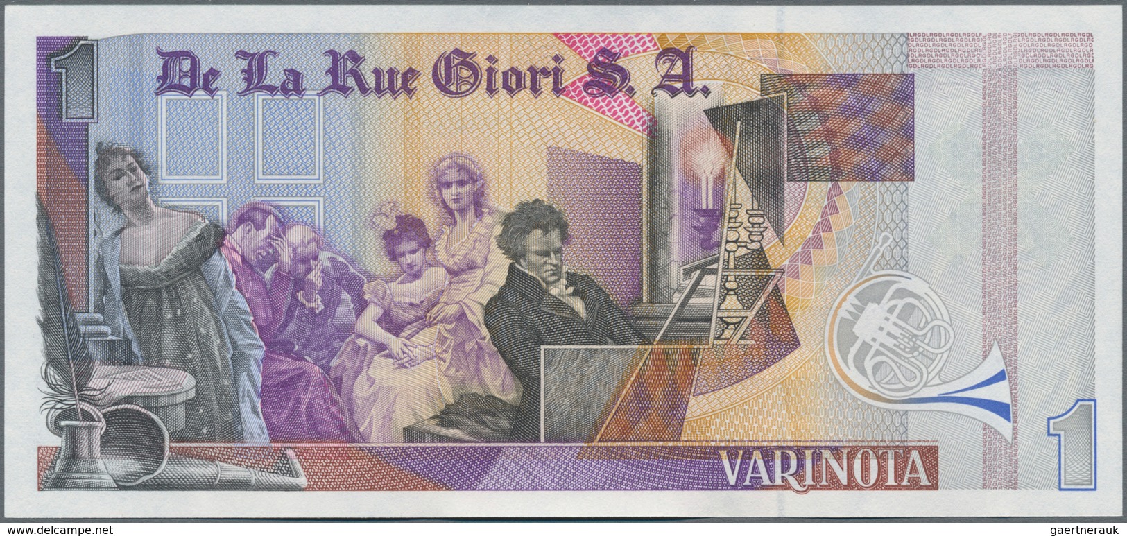 Testbanknoten: Bundle Of 100 Pcs. Test Notes By De La Rue Giori S.A. VARINOTA "1" With Portrait Of L - Fiktive & Specimen