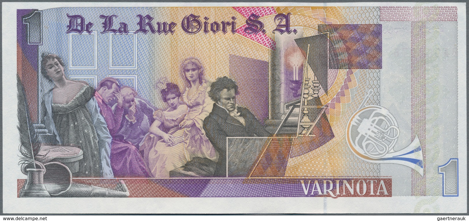 Testbanknoten: Bundle Of 100 Pcs. Test Notes By De La Rue Giori S.A. VARINOTA "1" With Portrait Of L - Specimen