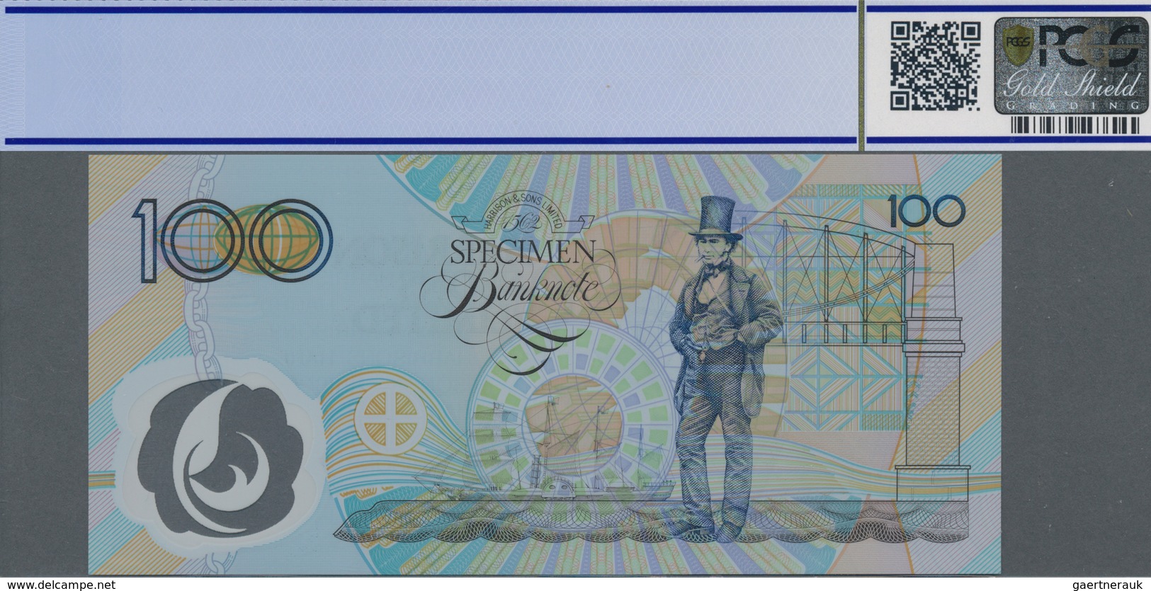 Testbanknoten: Polymer Test Note 100 For The Reserve Bank Of Australia By Harrison & Sons Limited In - Specimen