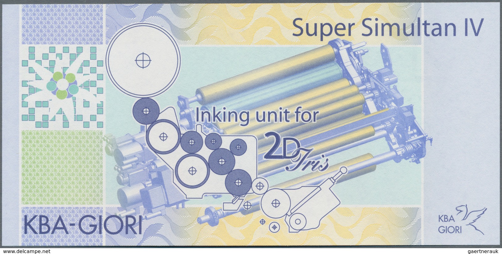 Testbanknoten: Bundle Of 100 Pcs. Test Notes Switzerland By KBA GIORI 2D IRIS SIMULALTAN IV ND(2008) - Specimen