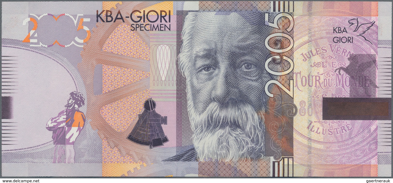 Testbanknoten: Bundle Of 100 Pcs. Test Notes Switzerland By KBA Giori With Portrait Of Jules Verne 2 - Specimen