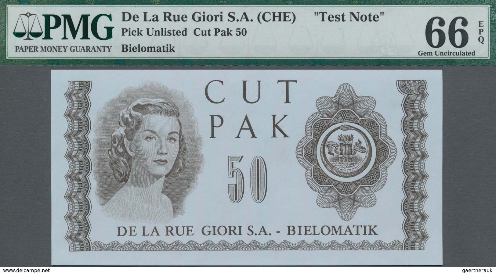 Testbanknoten: Pair With 2 Test Notes De La Rue Giori S.A. – Bielomatic CUT PAK 50, Both In Perfect - Fiktive & Specimen