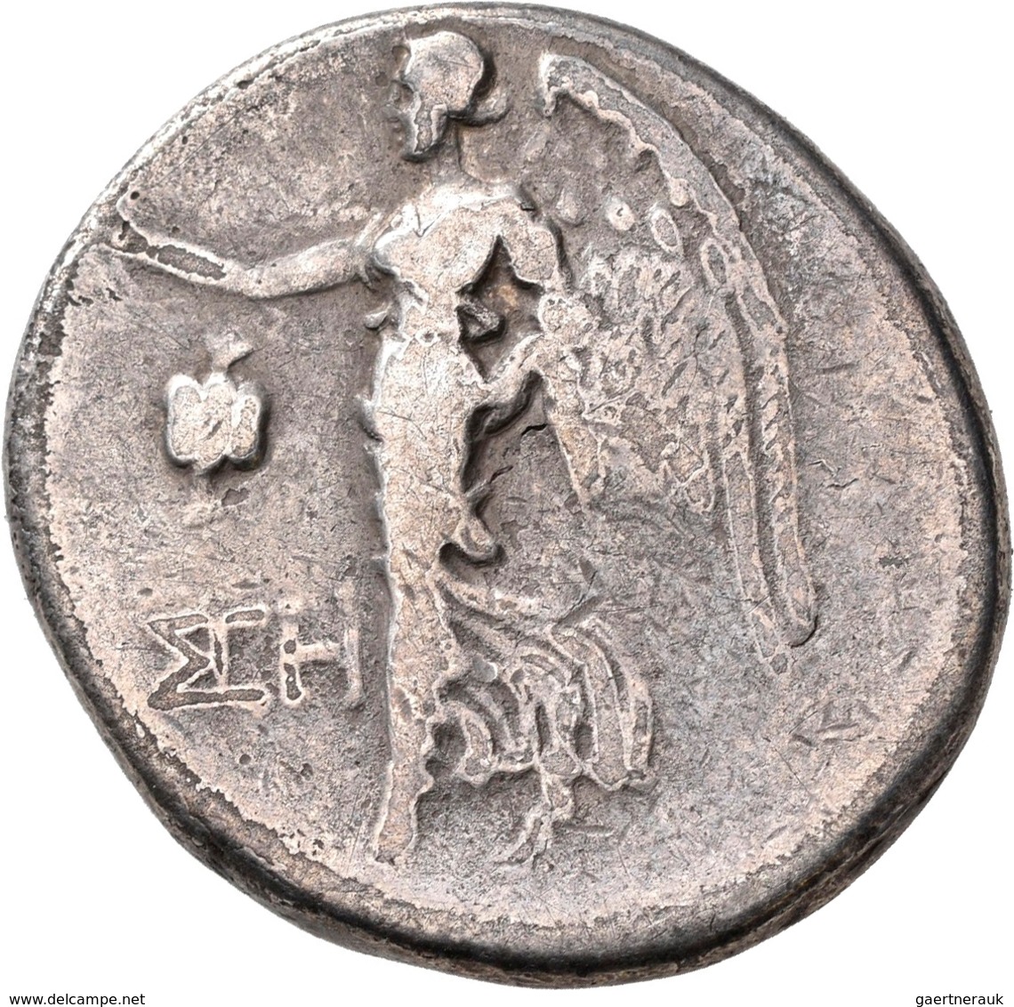 Pamphylien: SIDE: Tetradrachme, 2.-1. Jhd. V. Chr.; 16,11 G, Mit Gegenstempel "Anker" Auf Avers. Ath - Griechische Münzen