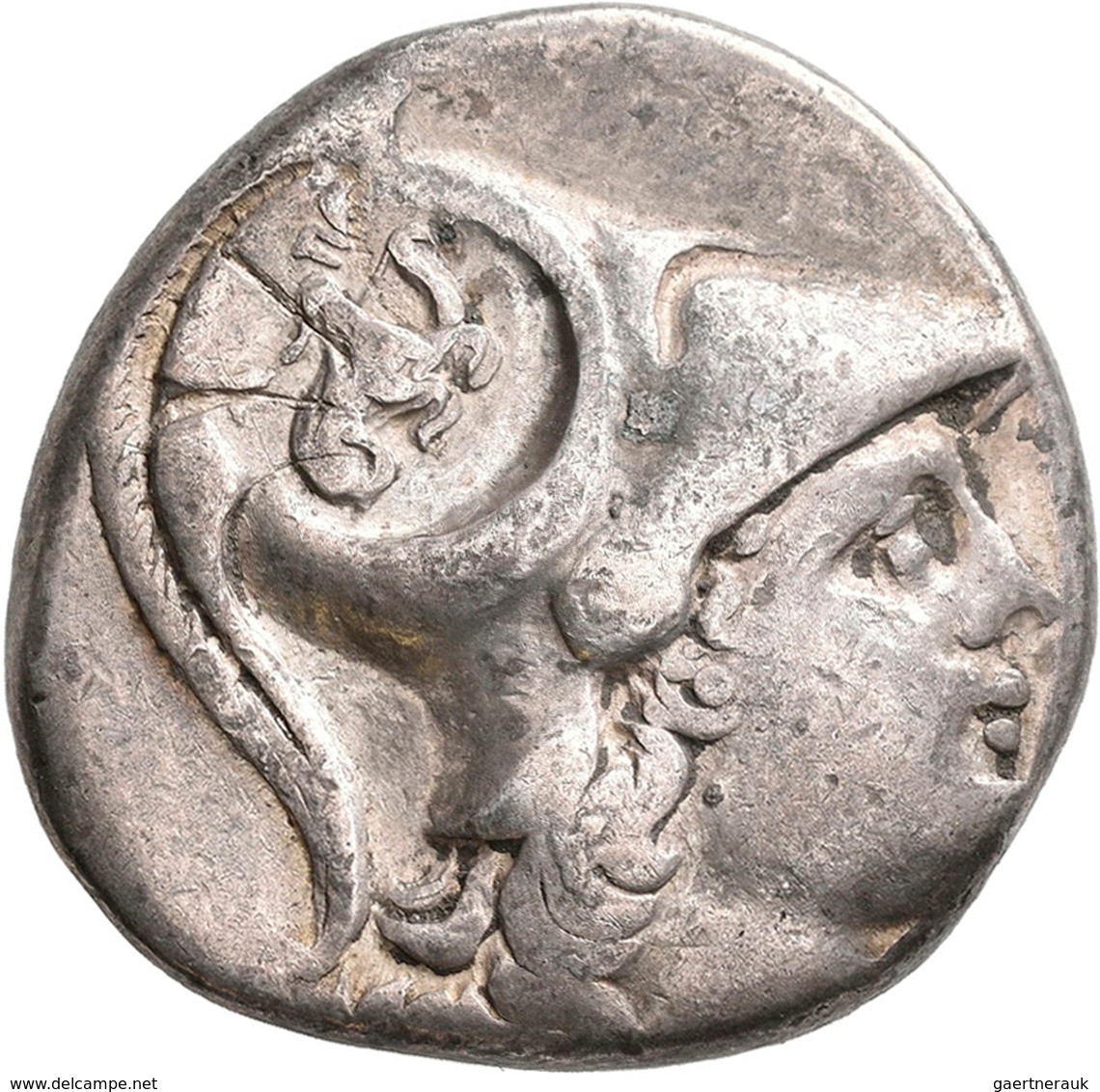 Pamphylien: SIDE: Tetradrachme, 2.-1. Jhd. V. Chr.; 16,46 G, Mit Gegenstempel Auf Avers. Athenakopf - Griechische Münzen