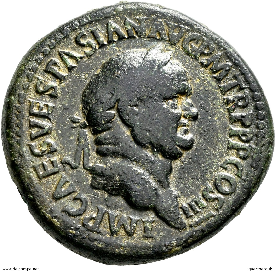 Vespasian (69 - 79): Æ-Sesterz, 27,36 G, Kampmann 20.74, Dunkelbraune Patina, Fast Sehr Schön. - The Flavians (69 AD Tot 96 AD)