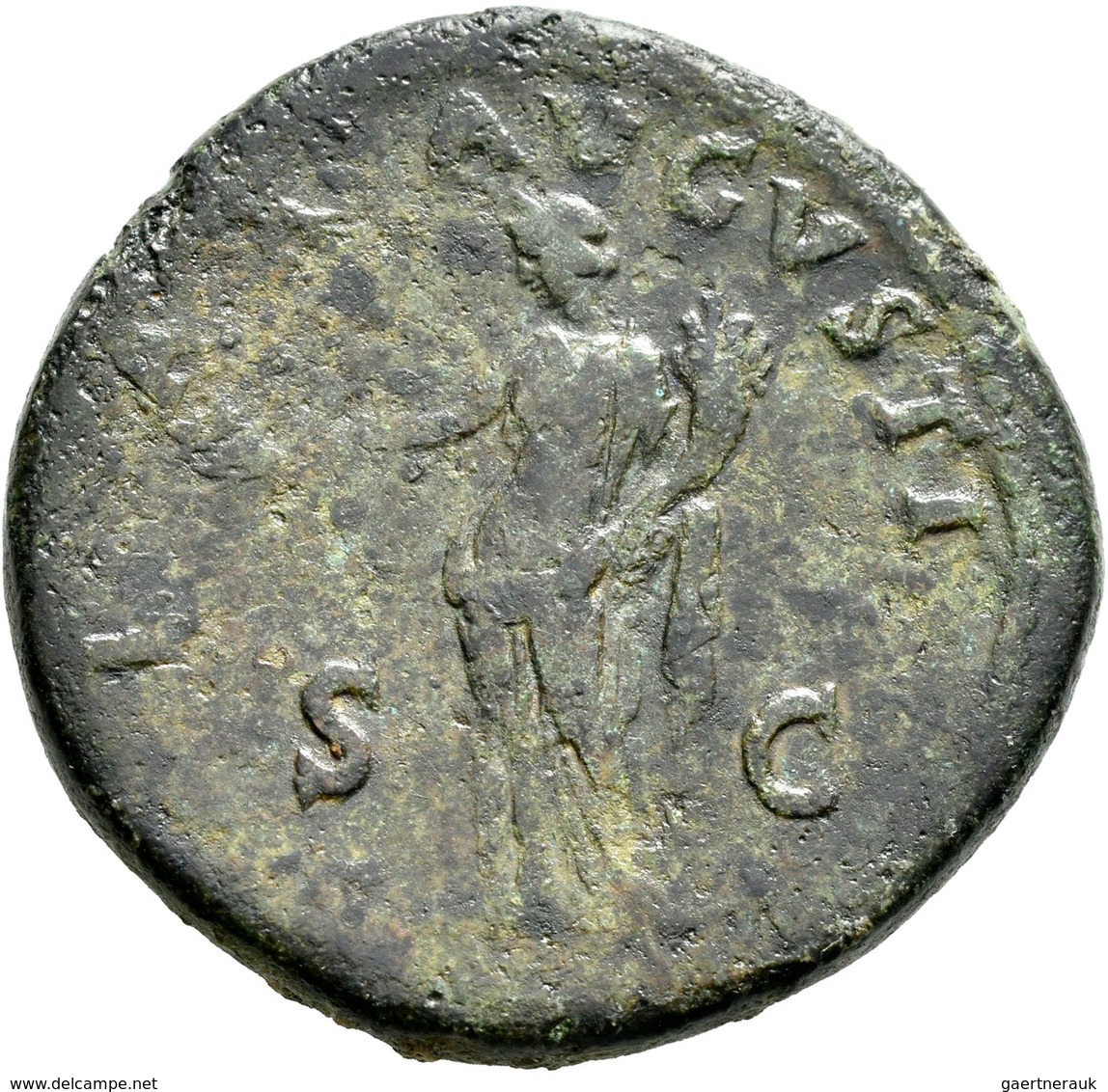 Vespasian (69 - 79): Æ-Sesterz, 27,36 G, Kampmann 20.74, Dunkelbraune Patina, Fast Sehr Schön. - The Flavians (69 AD To 96 AD)