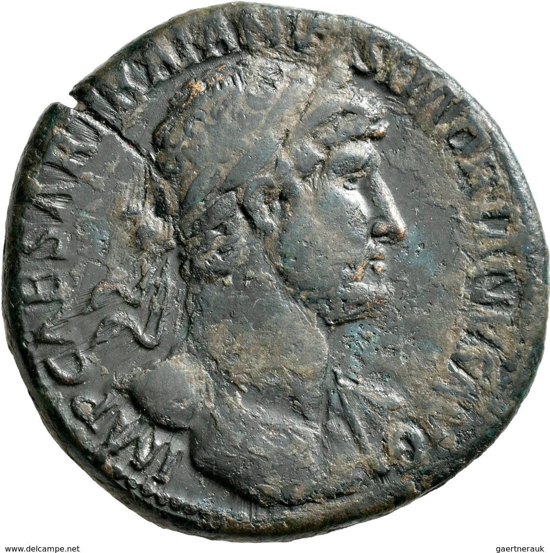 Hadrian (117 - 138): Æ Sesterz (sestertius). Kopf Mit Lorbeerkranz Nach Rechts, IMP CAESAR TRIANVS H - The Anthonines (96 AD Tot 192 AD)