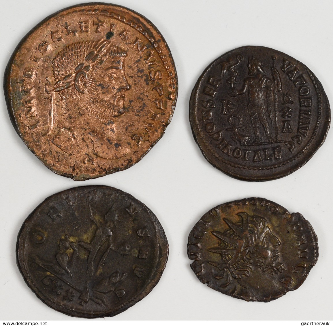 Römische Kaiserzeit: Lot 4 Münzen, Dabei Follis Von Diocletianus (284-305) Aus Treveri; Follis Von L - Autres & Non Classés