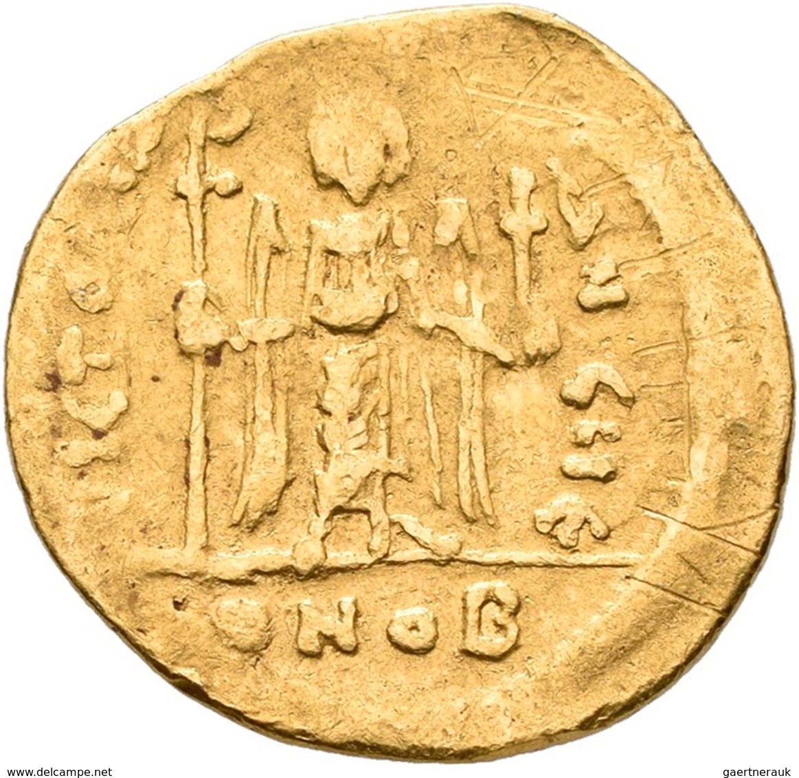 Phocas (602 - 610): Solidus (Gold) Ca. 606, Constantinopel. Brustbild Mit Spitzbart Von Vorne, DN FO - Byzantinische Münzen