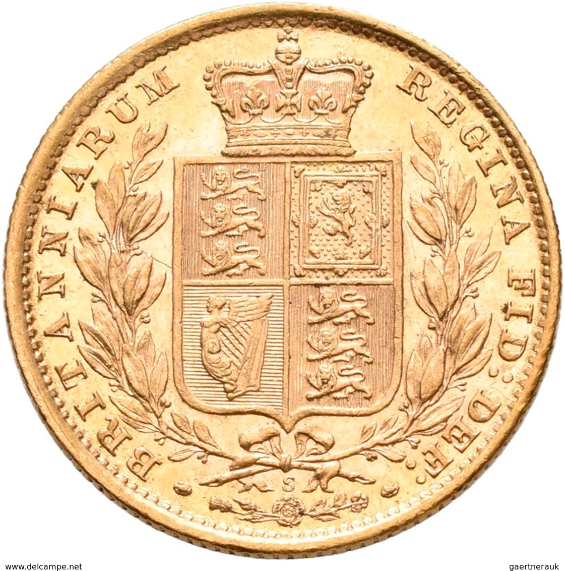 Australien - Anlagegold: Lot 4 Goldmünzen: 1 x ½ Sovereign 1915 S; 3 x 1 Sovereign 1866, 1885 S, 189