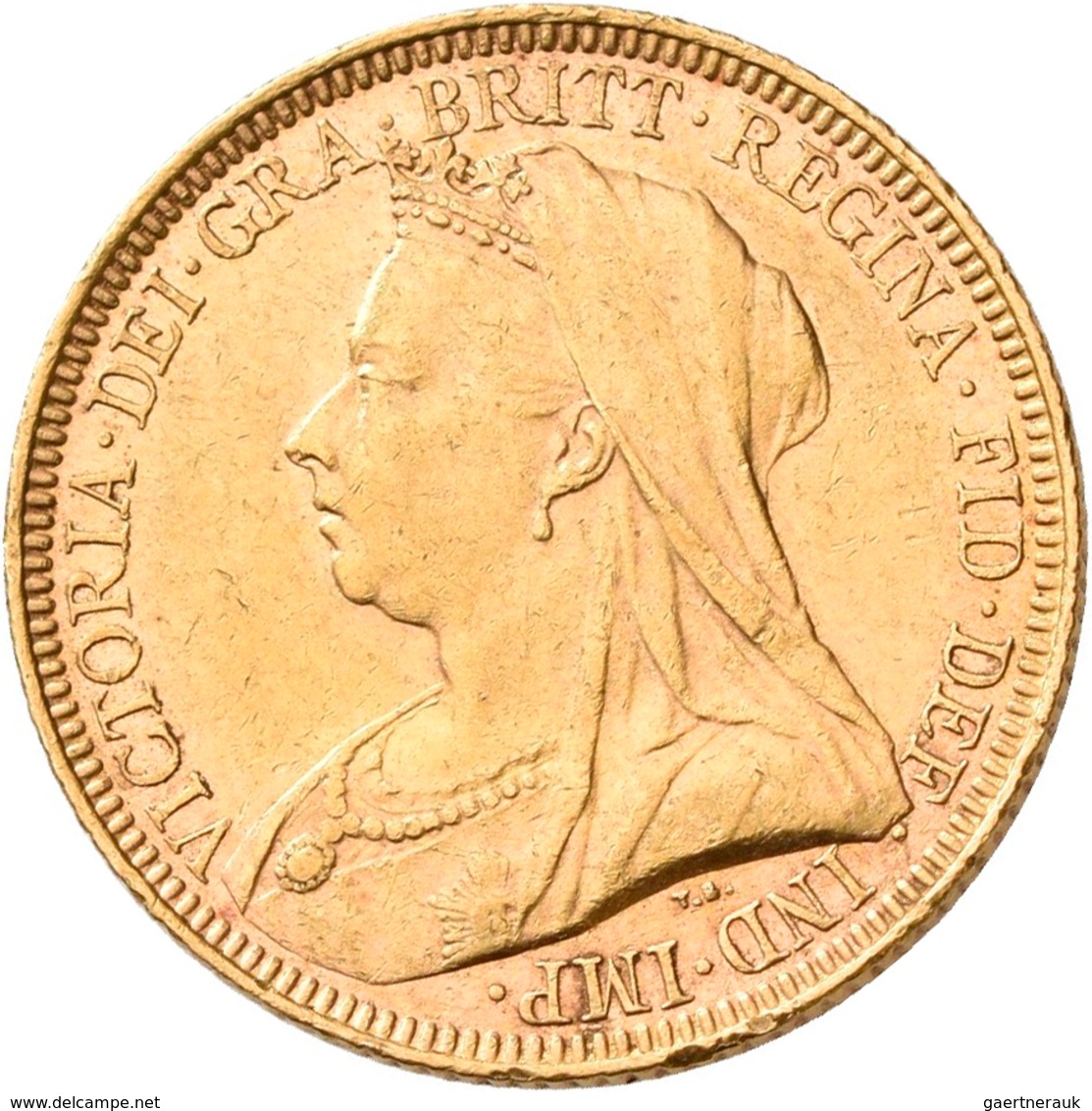 Australien - Anlagegold: Lot 4 Goldmünzen: 1 x ½ Sovereign 1915 S; 3 x 1 Sovereign 1866, 1885 S, 189