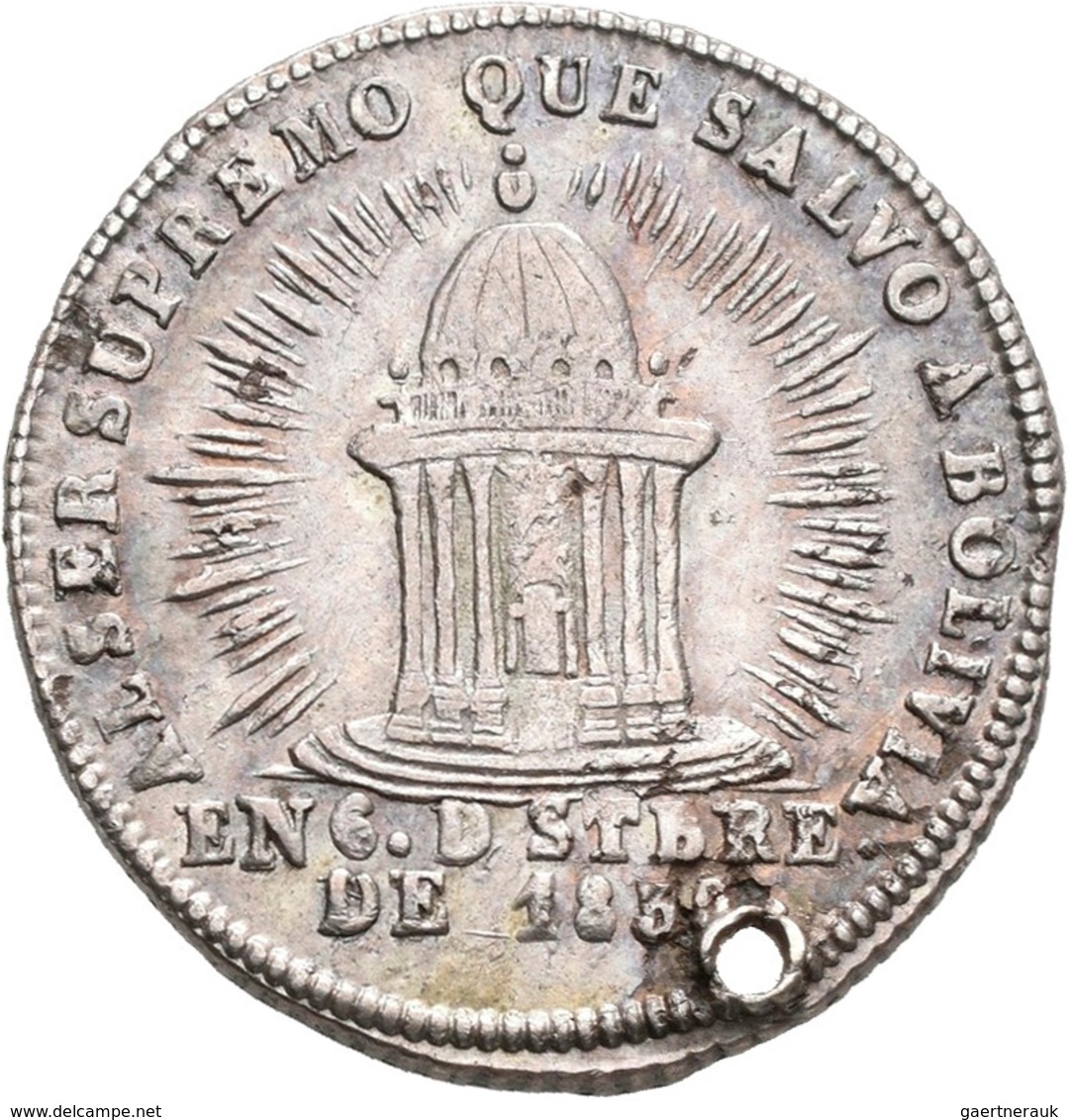 Bolivien: Lot 4 Stück; 2 Soles 1852, Potosi, 26,37 Mm, 7,1 G / 1 Sol 1852, Potosi, 20,6 Mm, 3,37 G / - Bolivië