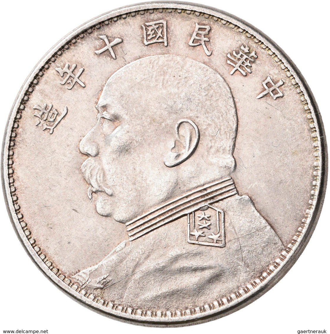 China: 1 Dollar (Yuan) Präsident Yuan Shih-kai, Year 10 (1921), KM# Y 329. 26,8 G. Kratzer, Sehr Sch - Chine