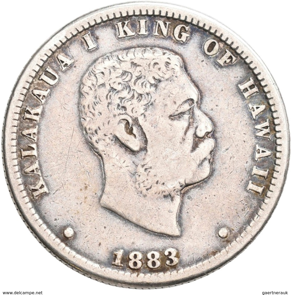 Hawaii: Hawaii: 1/4 Dollar 1883, KM# 5, Hapaha, Sehr Schön. - Autres – Amérique