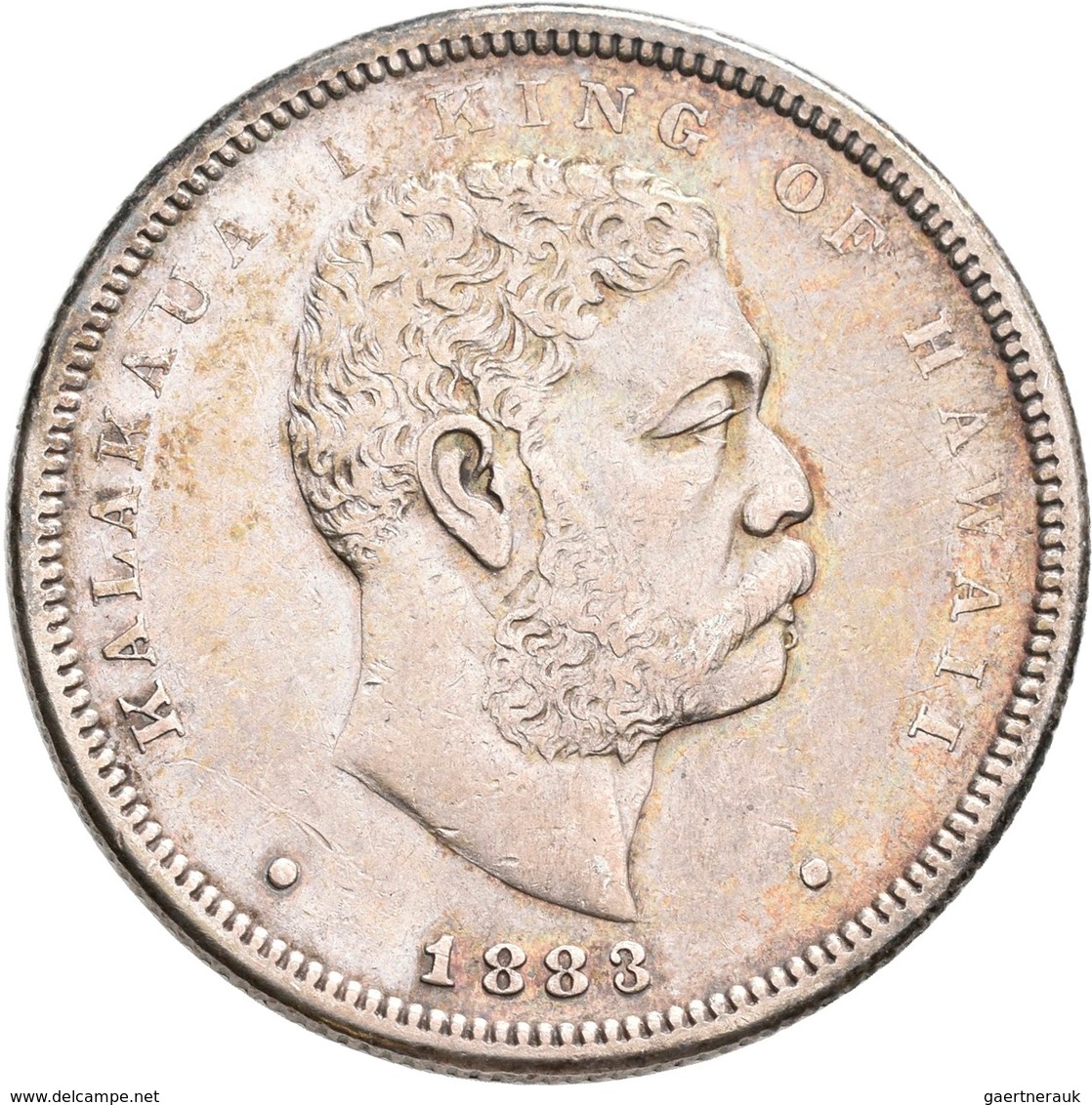 Hawaii: Hawaii: ½ Dollar 1883, KM# 6, Hapalua, Sehr Schön. - Autres – Amérique